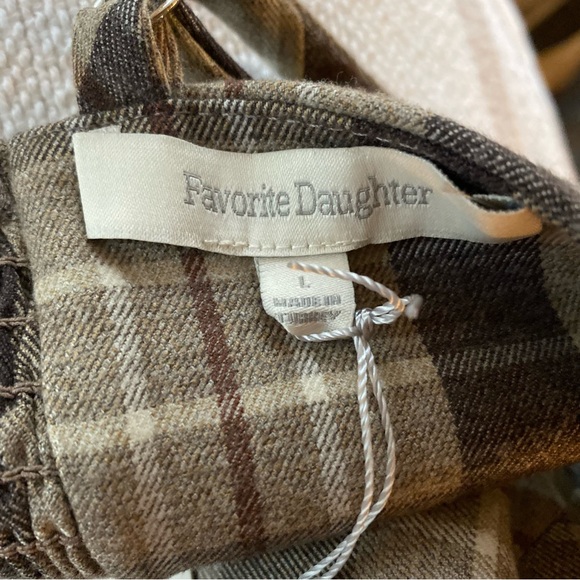 Favorite Daughter Plaid Crop Bralette and Shirt Set in Brown and Beige - Picture 9 of 9